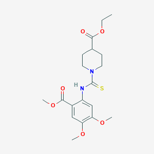 molecular formula C19H26N2O6S B4197311 ethyl 1-({[4,5-dimethoxy-2-(methoxycarbonyl)phenyl]amino}carbonothioyl)-4-piperidinecarboxylate 