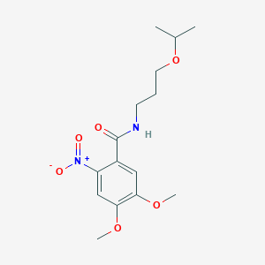 molecular formula C15H22N2O6 B4197318 N-(3-isopropoxypropyl)-4,5-dimethoxy-2-nitrobenzamide 