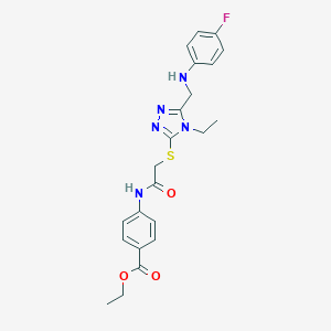 ethyl 4-{[({4-ethyl-5-[(4-fluoroanilino)methyl]-4H-1,2,4-triazol-3-yl}sulfanyl)acetyl]amino}benzoate