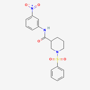 molecular formula C18H19N3O5S B4197331 N-(3-nitrophenyl)-1-(phenylsulfonyl)-3-piperidinecarboxamide 