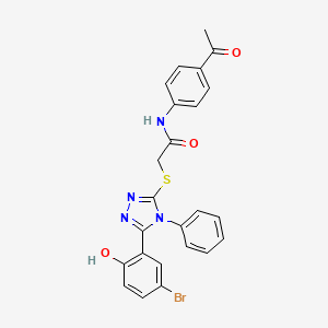 N-(4-acetylphenyl)-2-{[5-(5-bromo-2-hydroxyphenyl)-4-phenyl-4H-1,2,4-triazol-3-yl]thio}acetamide