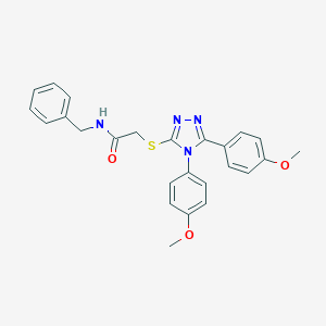 molecular formula C25H24N4O3S B419734 N-benzyl-2-{[4,5-bis(4-methoxyphenyl)-4H-1,2,4-triazol-3-yl]sulfanyl}acetamide 