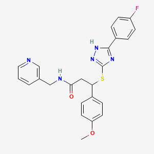 molecular formula C24H22FN5O2S B4197366 3-{[3-(4-fluorophenyl)-1H-1,2,4-triazol-5-yl]thio}-3-(4-methoxyphenyl)-N-(3-pyridinylmethyl)propanamide 