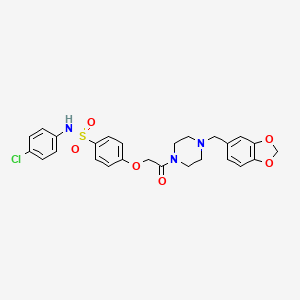 4-{2-[4-(1,3-benzodioxol-5-ylmethyl)-1-piperazinyl]-2-oxoethoxy}-N-(4-chlorophenyl)benzenesulfonamide