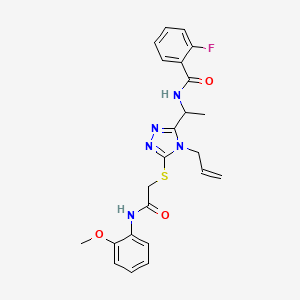 N-{1-[4-allyl-5-({2-[(2-methoxyphenyl)amino]-2-oxoethyl}thio)-4H-1,2,4-triazol-3-yl]ethyl}-2-fluorobenzamide