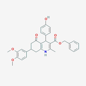 Benzyl 7-(3,4-dimethoxyphenyl)-4-(4-hydroxyphenyl)-2-methyl-5-oxo-1,4,5,6,7,8-hexahydro-3-quinolinecarboxylate