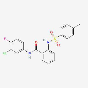 N-(3-chloro-4-fluorophenyl)-2-{[(4-methylphenyl)sulfonyl]amino}benzamide
