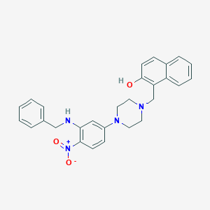 molecular formula C28H28N4O3 B4197420 1-({4-[3-(benzylamino)-4-nitrophenyl]-1-piperazinyl}methyl)-2-naphthol 