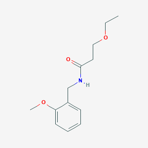 molecular formula C13H19NO3 B4197425 3-ethoxy-N-(2-methoxybenzyl)propanamide 