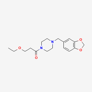 molecular formula C17H24N2O4 B4197460 1-(1,3-benzodioxol-5-ylmethyl)-4-(3-ethoxypropanoyl)piperazine 