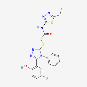 2-{[5-(5-bromo-2-hydroxyphenyl)-4-phenyl-4H-1,2,4-triazol-3-yl]thio}-N-(5-ethyl-1,3,4-thiadiazol-2-yl)acetamide