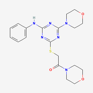 4-(4-morpholinyl)-6-{[2-(4-morpholinyl)-2-oxoethyl]thio}-N-phenyl-1,3,5-triazin-2-amine