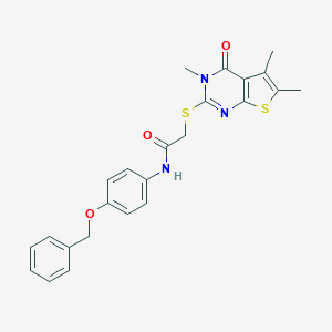 N-(4-phenylmethoxyphenyl)-2-(3,5,6-trimethyl-4-oxothieno[2,3-d]pyrimidin-2-yl)sulfanylacetamide