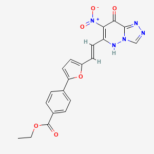 molecular formula C20H15N5O6 B4197515 ethyl 4-{5-[2-(8-hydroxy-7-nitro[1,2,4]triazolo[4,3-b]pyridazin-6-yl)vinyl]-2-furyl}benzoate 