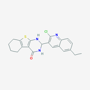 molecular formula C21H20ClN3OS B419752 2-(2-chloro-6-ethyl-3-quinolinyl)-2,3,5,6,7,8-hexahydro[1]benzothieno[2,3-d]pyrimidin-4(1H)-one 