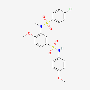 molecular formula C21H21ClN2O6S2 B4197546 3-[[(4-chlorophenyl)sulfonyl](methyl)amino]-4-methoxy-N-(4-methoxyphenyl)benzenesulfonamide 