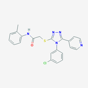molecular formula C22H18ClN5OS B419755 2-{[4-(3-chlorophenyl)-5-(4-pyridinyl)-4H-1,2,4-triazol-3-yl]sulfanyl}-N-(2-methylphenyl)acetamide 