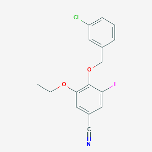 4-[(3-chlorobenzyl)oxy]-3-ethoxy-5-iodobenzonitrile