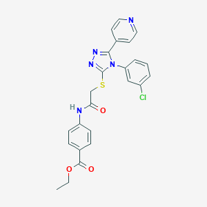 molecular formula C24H20ClN5O3S B419756 ethyl 4-[({[4-(3-chlorophenyl)-5-(4-pyridinyl)-4H-1,2,4-triazol-3-yl]sulfanyl}acetyl)amino]benzoate 