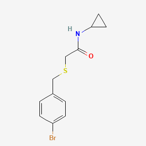 molecular formula C12H14BrNOS B4197567 2-[(4-bromobenzyl)thio]-N-cyclopropylacetamide 