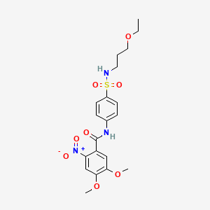 N-(4-{[(3-ethoxypropyl)amino]sulfonyl}phenyl)-4,5-dimethoxy-2-nitrobenzamide