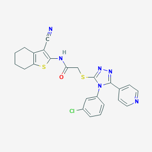 2-{[4-(3-chlorophenyl)-5-(4-pyridinyl)-4H-1,2,4-triazol-3-yl]sulfanyl}-N-(3-cyano-4,5,6,7-tetrahydro-1-benzothien-2-yl)acetamide