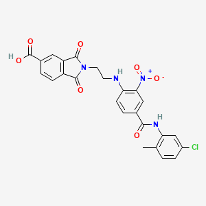 molecular formula C25H19ClN4O7 B4197583 2-{2-[(4-{[(5-chloro-2-methylphenyl)amino]carbonyl}-2-nitrophenyl)amino]ethyl}-1,3-dioxo-5-isoindolinecarboxylic acid 