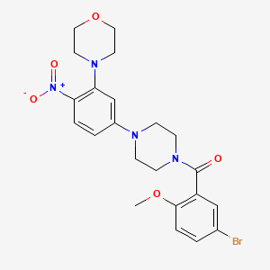molecular formula C22H25BrN4O5 B4197585 4-{5-[4-(5-bromo-2-methoxybenzoyl)-1-piperazinyl]-2-nitrophenyl}morpholine 