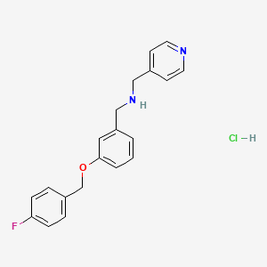 molecular formula C20H20ClFN2O B4197592 {3-[(4-fluorobenzyl)oxy]benzyl}(4-pyridinylmethyl)amine hydrochloride 