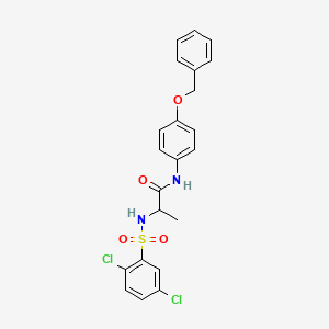 molecular formula C22H20Cl2N2O4S B4197604 N~1~-[4-(benzyloxy)phenyl]-N~2~-[(2,5-dichlorophenyl)sulfonyl]alaninamide 