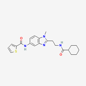 molecular formula C22H26N4O2S B4197614 N-(2-{2-[(cyclohexylcarbonyl)amino]ethyl}-1-methyl-1H-benzimidazol-5-yl)-2-thiophenecarboxamide 