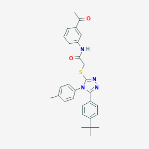 molecular formula C29H30N4O2S B419763 N-(3-acetylphenyl)-2-{[5-(4-tert-butylphenyl)-4-(4-methylphenyl)-4H-1,2,4-triazol-3-yl]sulfanyl}acetamide 