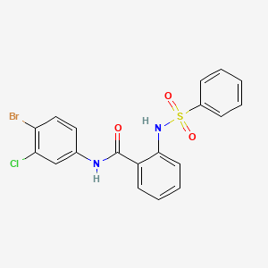 molecular formula C19H14BrClN2O3S B4197631 N-(4-bromo-3-chlorophenyl)-2-[(phenylsulfonyl)amino]benzamide 