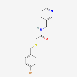 molecular formula C15H15BrN2OS B4197651 2-[(4-bromobenzyl)thio]-N-(3-pyridinylmethyl)acetamide 