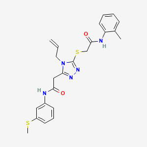molecular formula C23H25N5O2S2 B4197667 2-[4-allyl-5-({2-[(2-methylphenyl)amino]-2-oxoethyl}thio)-4H-1,2,4-triazol-3-yl]-N-[3-(methylthio)phenyl]acetamide 