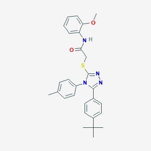 molecular formula C28H30N4O2S B419769 2-{[5-(4-tert-butylphenyl)-4-(4-methylphenyl)-4H-1,2,4-triazol-3-yl]sulfanyl}-N-(2-methoxyphenyl)acetamide CAS No. 351365-03-2