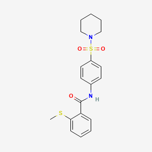 molecular formula C19H22N2O3S2 B4197690 2-(methylthio)-N-[4-(1-piperidinylsulfonyl)phenyl]benzamide 