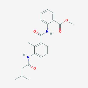 molecular formula C21H24N2O4 B4197698 methyl 2-({2-methyl-3-[(3-methylbutanoyl)amino]benzoyl}amino)benzoate 