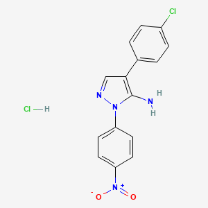 4-(4-chlorophenyl)-1-(4-nitrophenyl)-1H-pyrazol-5-amine hydrochloride