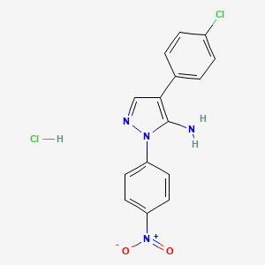 molecular formula C15H12Cl2N4O2 B4197708 4-(4-chlorophenyl)-1-(4-nitrophenyl)-1H-pyrazol-5-amine hydrochloride 