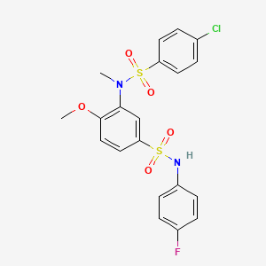 3-[[(4-chlorophenyl)sulfonyl](methyl)amino]-N-(4-fluorophenyl)-4-methoxybenzenesulfonamide