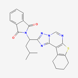 molecular formula C24H23N5O2S B4197734 2-[3-methyl-1-(8,9,10,11-tetrahydro[1]benzothieno[3,2-e][1,2,4]triazolo[1,5-c]pyrimidin-2-yl)butyl]-1H-isoindole-1,3(2H)-dione 