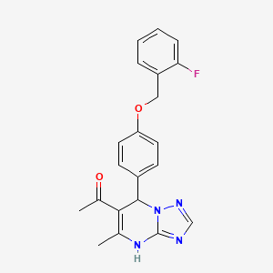 molecular formula C21H19FN4O2 B4197740 1-(7-{4-[(2-fluorobenzyl)oxy]phenyl}-5-methyl-4,7-dihydro[1,2,4]triazolo[1,5-a]pyrimidin-6-yl)ethanone 