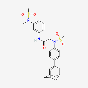 molecular formula C27H35N3O5S2 B4197747 N~2~-[4-(1-adamantyl)phenyl]-N~1~-{3-[methyl(methylsulfonyl)amino]phenyl}-N~2~-(methylsulfonyl)glycinamide 