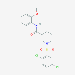 molecular formula C19H20Cl2N2O4S B4197754 1-[(2,5-dichlorophenyl)sulfonyl]-N-(2-methoxyphenyl)-3-piperidinecarboxamide 
