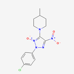 molecular formula C14H16ClN5O3 B4197792 1-[2-(4-chlorophenyl)-5-nitro-3-oxido-2H-1,2,3-triazol-4-yl]-4-methylpiperidine 