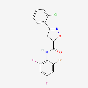 molecular formula C16H10BrClF2N2O2 B4197814 N-(2-bromo-4,6-difluorophenyl)-3-(2-chlorophenyl)-4,5-dihydro-5-isoxazolecarboxamide 