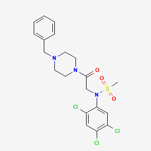 N-[2-(4-benzyl-1-piperazinyl)-2-oxoethyl]-N-(2,4,5-trichlorophenyl)methanesulfonamide