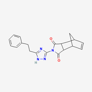 molecular formula C19H18N4O2 B4197833 4-[3-(2-phenylethyl)-1H-1,2,4-triazol-5-yl]-4-azatricyclo[5.2.1.0~2,6~]dec-8-ene-3,5-dione 