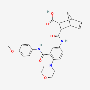 molecular formula C27H29N3O6 B4197850 3-({[3-{[(4-methoxyphenyl)amino]carbonyl}-4-(4-morpholinyl)phenyl]amino}carbonyl)bicyclo[2.2.1]hept-5-ene-2-carboxylic acid 